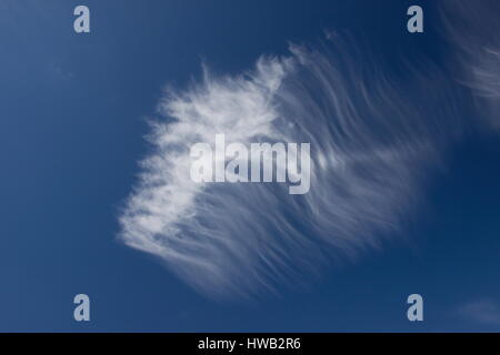 Kite shaped cloud Cirrus fibratusTennyson Down Isle of Wight England Stock Photo