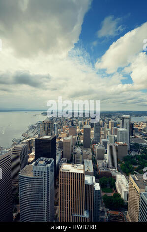 Seattle rooftop panorama view with urban architecture. Stock Photo