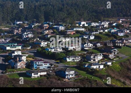 United States, California, Northern California, North Coast, Trinidad, town view from Trinidad Head Stock Photo