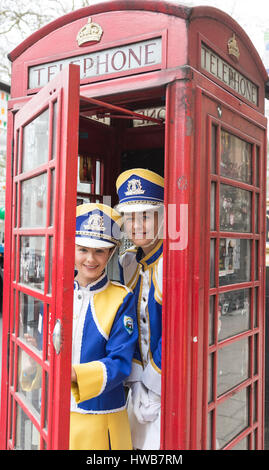 London, UK. 19th March, 2017. Members of the Mayobridge Band from Co. Down before the St. Patrick's Day Parade. © Vibrant Pictures/Alamy Live News Stock Photo