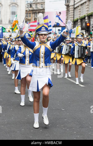 London, UK. 19 March 2017. Mayobridge Band from Co. Down. London celebrates St Patricks Day with a parade and a festival. © Vibrant Pictures/Alamy Live News Stock Photo