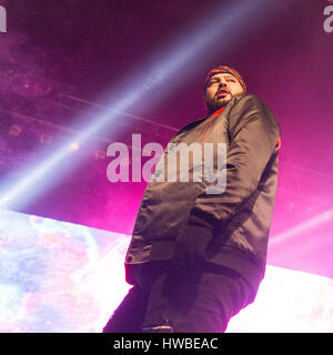 Milwaukee, Wisconsin, USA. 18th Mar, 2017. Rapper BELLY (AHMAD BALSHE) during the Rubba Band Business tour at The Rave/Eagles Ballroom in Milwaukee, Wisconsin Credit: Daniel DeSlover/ZUMA Wire/Alamy Live News Stock Photo