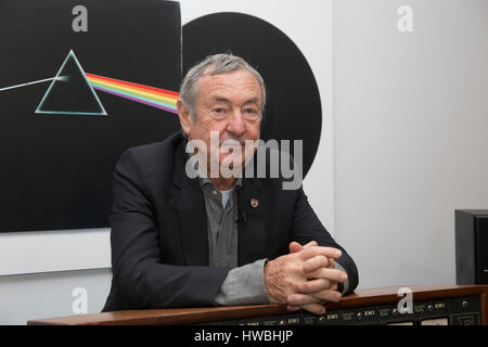 Knightsbridge, UK. 20th Mar, 2017. Renowned Pink Floyd drummer Nick Mason was reunited with an Abbey Road Console at Bonhams Knightsbridge today. The console is still in working order and is to be sold by Bonhams at their TCM Presents. Rock and Roll Through the Lens sale in New York on the 27th March Credit: Keith Larby/Alamy Live News Stock Photo