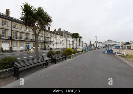Weymouth, Dorset, UK. 20th Mar, 2017. UK Weather. The Esplanade on a cold, overcast and breezy day at the seaside resort of Weymouth in Dorset. Photo Credit: Graham Hunt/Alamy Live News Stock Photo