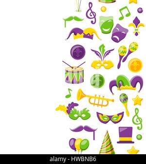Cute Background for Mardi Gras and Carnival Stock Vector