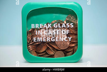 Break Glass In Case Of Emergency Bank Stock Photo Alamy