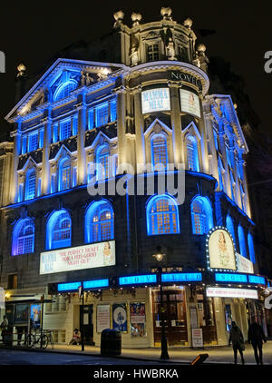 Ivor Novello Theatre in Aldwych, London, showing 'Mamma Mia' musical Stock Photo