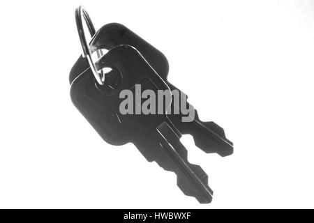 Padlock keys isolated on a white background Stock Photo