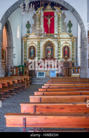 The parish church of San Bartolomé, on the Plaza Leon y Castillo in San Bartolomé, Lanzarote Stock Photo