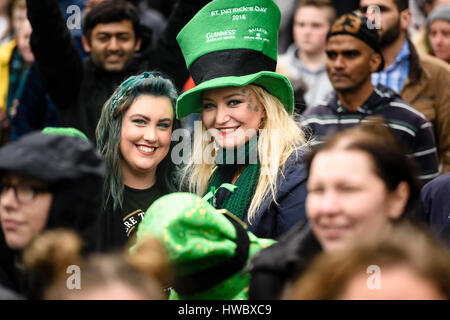 Belfast, Ireland. 17th March, 2016. Teenage Girls with Tri ...