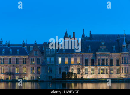 The Hague Netherlands Parliament buildings. In the Blue Room, Blauwe Zaal. Party leaders are conferring the night after the 2017 elections. Stock Photo