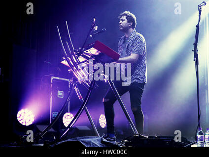 Busted Performing at Manchester O2 Apollo  Featuring: Busted, James Bourne Where: Manchester, United Kingdom When: 16 Feb 2017 Stock Photo