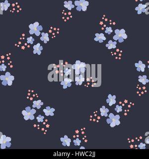 Trendy Seamless Floral Pattern in vector, sweet seamless background for textile, cotton fabric, covers, wallpapers, print, gift wrap and scrapbooking Stock Vector