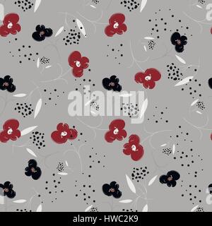 Trendy Seamless Floral Pattern in vector, sweet seamless background for textile, cotton fabric, covers, wallpapers, print, gift wrap and scrapbooking Stock Vector