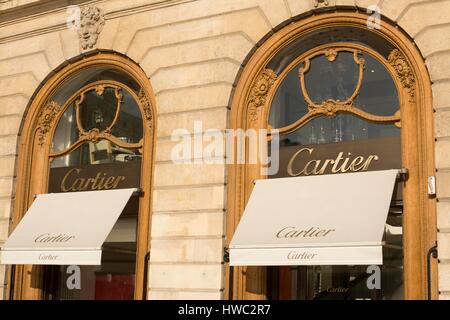 Cartier Shop in Place Vendome Square decorated for Christmas in Paris ...
