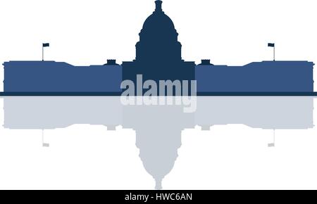 Capitol icon illustrated on white background in vector Stock Vector