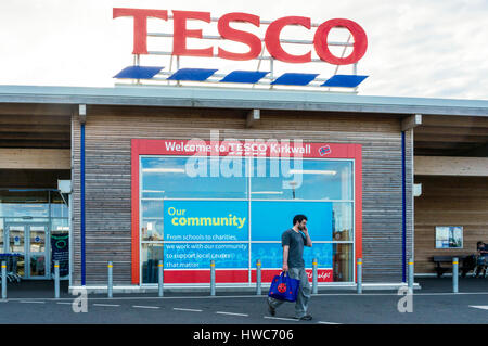 Tesco supermarket branch in Kirkwall on Mainland, Orkney. Stock Photo