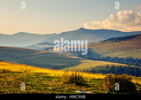 Landscape of Parnag mountains in Romania, Europe Stock Photo