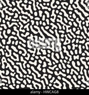 Vector Seamless Grunge Pattern. Black and White Organic Shapes. Messy Spots Texture. Stock Vector