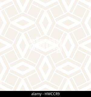 Subtle Ornament With Striped Rhombuses. Vector Seamless Monochrome Pattern Stock Vector
