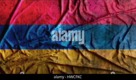 Grunge crumpled Armenia flag. 3d rendering Stock Photo - Alamy