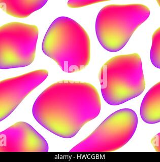 Seamless background with drops in bright neon pink yellow violet colors Stock Vector