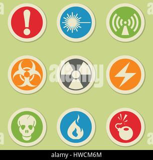 Hazard simply symbols for web and user interface Stock Vector