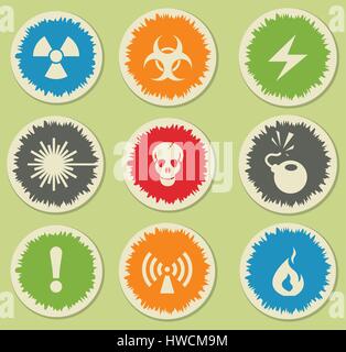 Hazard simply symbols for web and user interface Stock Vector