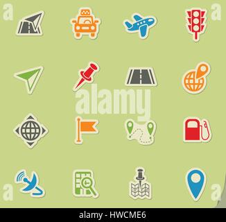 navigation ransport map web icons for user interface design Stock Vector