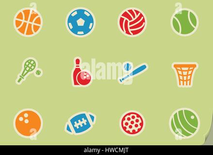 sport balls web icons for user interface design Stock Vector