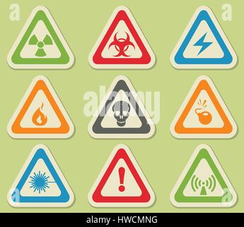 Hazard simply symbols for web and user interface Stock Vector