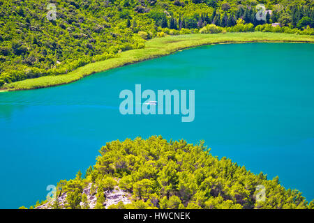 Aerial view of Krka river national park, Dalmatia, Croatia Stock Photo