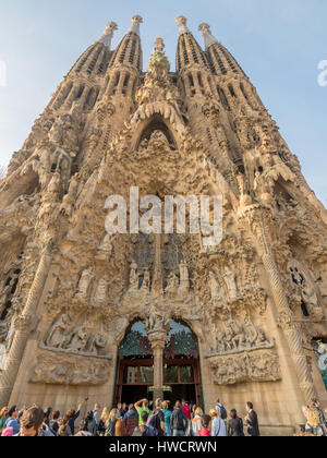 Field recording of the Sagrada Familia in Barcelona, Spain, Aussenaufnahme der Sagrada Familia in Barcelona, Spanien Stock Photo