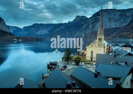 The city of Hallstatt in Upper Austria, Austria. In the salt chamber property lies the world cultural heritage., Die Stadt Hallstatt in Oberösterreich Stock Photo