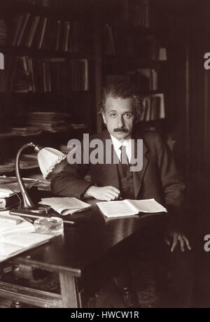 Albert Einstein in his office at the University of Berlin, c1920. Stock Photo