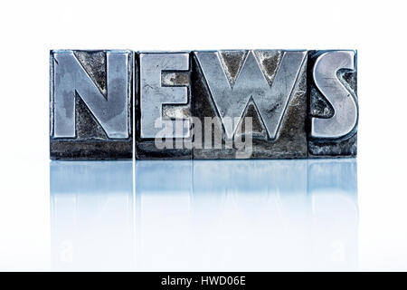 News - Blog - letters of lead, News - Blog - Bleibuchstaben Stock Photo