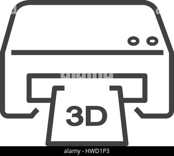 Line Style 3D print icon Stock Vector