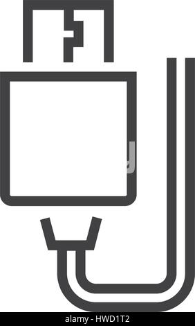 USB Adapter Line icon Stock Vector