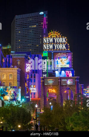 LAS VEGAS - NOV 24 : New York-New York Hotel & Casino in Las Vegas on November 24 2016 , This hotel simulates the real New York City skyline and It wa