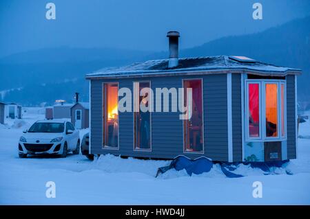 Canada, Quebec, Saguenay, La Baie, white fishing village of Anse a Benjamin Stock Photo