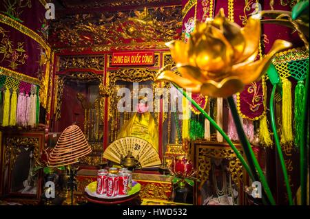 Vietnam, High Tonkin, province of Lao Cai, Bac Ha village, Bac Ha temple dedicated to General Vu Van Mat that worked in the development of Bac Ha plateau in the fifteenth century Stock Photo