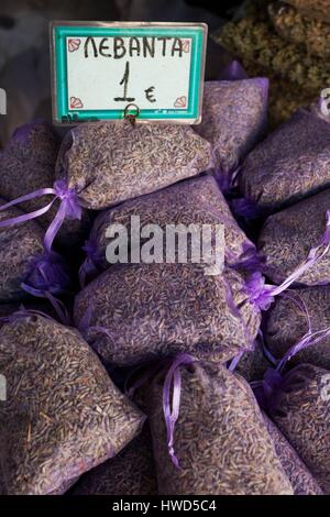 Greece, Central Greece Region, Athens, Central Market, lavender Stock Photo