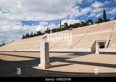 Greece, Central Greece Region, Athens, the Panathenaic Stadium, home of the first modern Olympic Games in 1896 Stock Photo