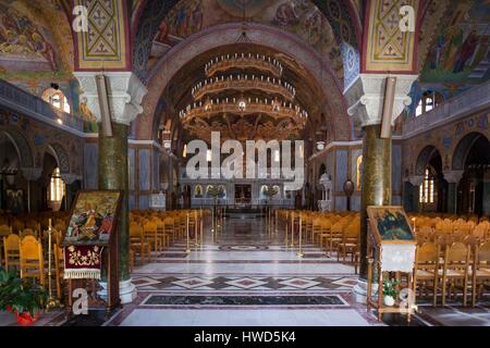 Greece, Peloponese Region, Patra, Agios Andreas church, interior Stock Photo