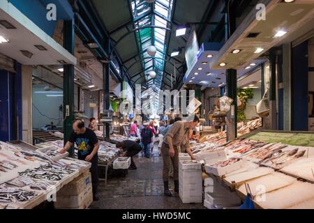Greece, Central Macedonia Region, Thessaloniki, Modiano Market, interior