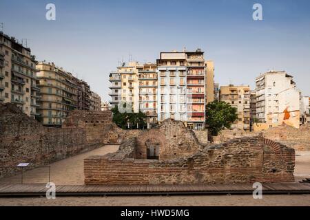 Greece, Central Macedonia Region, Thessaloniki, ruins of the Palace of Galerius Stock Photo