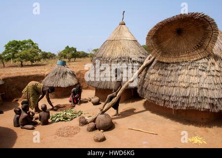 Togo, northern region, clay houses Tamberma the tatas listed as World Heritage of the Humanity Stock Photo