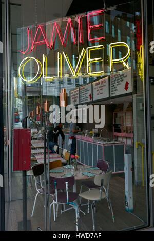 United Kingdom, London, Jamie Oliver restaurant Stock Photo