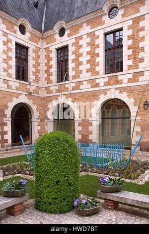 France, Loir et Cher, Vendome, Courtyard of City Hall, former College of the Oratorians Stock Photo