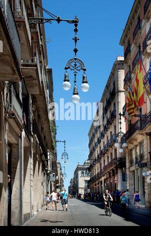 Spain, Catalonia, Barcelona, La Rambla, Las Ramblas, Les Rambles, Ferran street Stock Photo